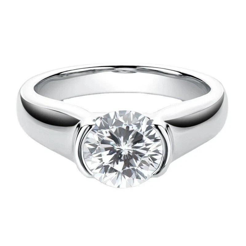 4.00 Cts. Designer Diamond Solitaire Ring In 925 Sterling Silver - Tariff Free