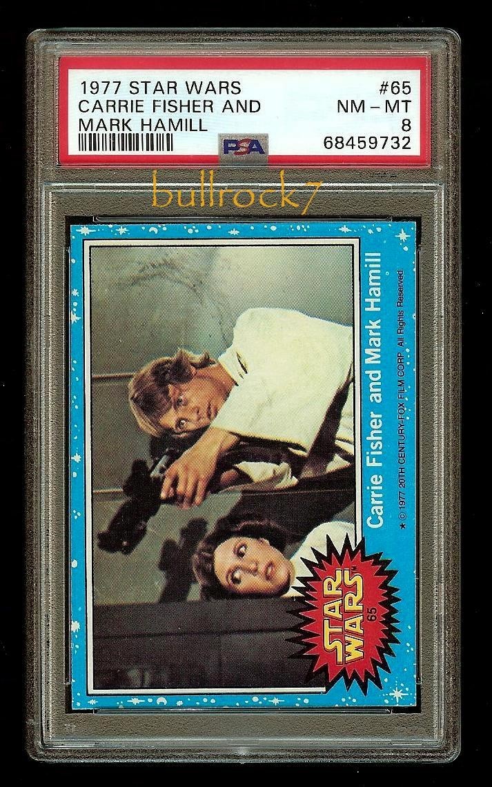 1977 Topps Star Wars Series 1 Carrie Fisher and Mark Hamill #65 Luke PSA 8 *2603