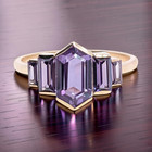 ESTATE 9K YELLOW GOLD COLOR CHANGE CENTER BLUE TEAL PURPLE RING SIZE 9 #8008 — photo 1
