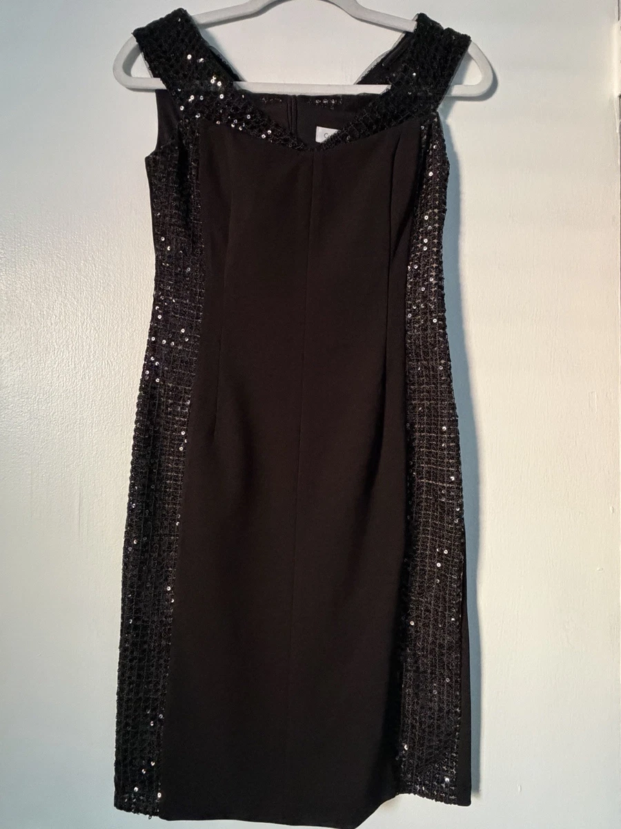 calvin klein long black sequin dress Calvin Klein Womens Party Special Occasion Evening Dress Black 2