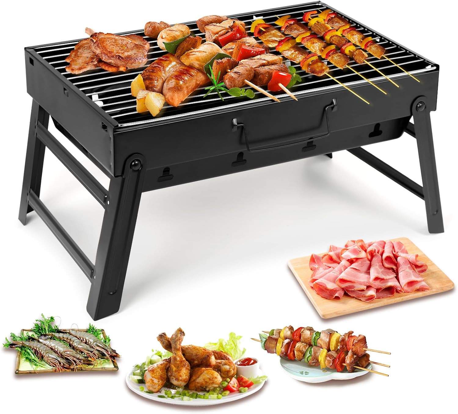 OFFERTA Barbecue Carbonella Inox | Griglia Portatile Camping 2-6 Persone