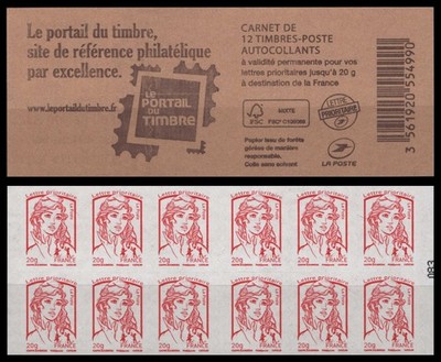 Frankreich 2013 Marianna Libretto mit 12 Werten (851-C5) Le Portail du Timbre