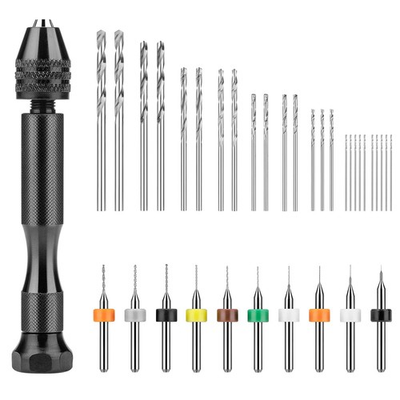 #ad #ad 36 Pieces Hand Drill Set Pin Vise Hand Drill with 10PCS PCB Mini Drill Bits ... $14.27