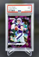 2024 Panini Prizm JJ McCarthy Purple Ice /225 RC Minnesota Vikings PSA 9