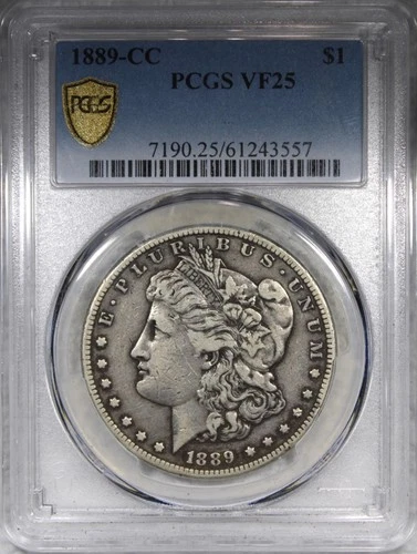 1889-CC Morgan Dollar PCGS VF25 Circulated Key Date Dollar