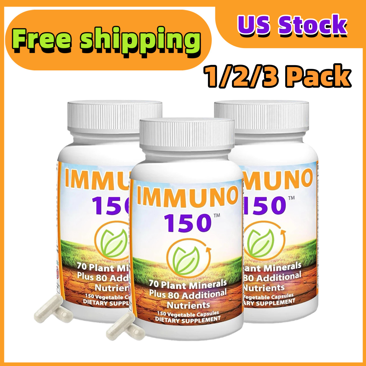 Immuno 150, Immune Support Supplement, Packed with 70 Plant Minerals, 13 Essenti