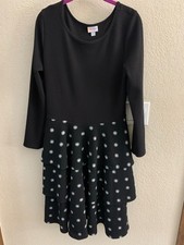 Lularoe Black White Tiered Knit Dress Size XL