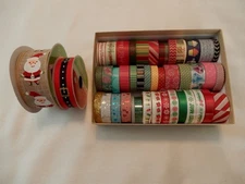 Washi Tape ~ Lot of 32 plus Stick-on Ribbon Rolls ~ Lot of 8 ~ Nice Variety