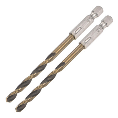 2Pcs 5mm High Speed Steel Twist Drill Bit with Hex Shank 105mm Length