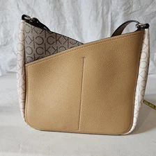 Calvin Klein Zoe Crossbody Shoulder Bag, w/ Coin Bag. CK Logo 12"x10”