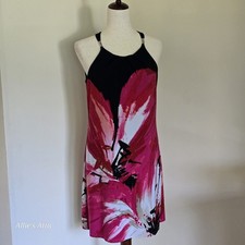 White House Black Market Women’s Sleeveless Shift Dress Pink Black Floral Small
