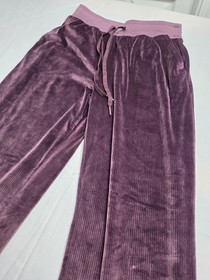 Victoria's Secret Corduroy Pants Womens S Purple Relaxed Fit Wide Leg Drawstring