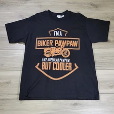 I'm A Biker Paw Paw T-Shirt Men's XL Black Short Sleeve Port & Company