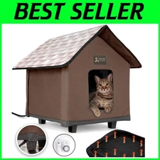 Elevated Waterproof Heated Outdoor Cat House