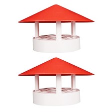 2 Pcs Chiminea Covers Waterproof Funnel Cap Chimney Pipe Flue Mushroom