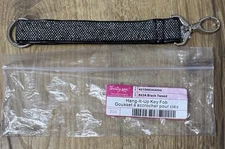 Thirty One 31 Key ring Fob Chain Hang It Up Wristlet Strap Black Tweed  NEW