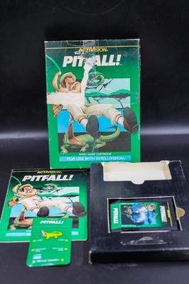 Pitfall Activision Intellivision Complete Box Manual Overlays 1982 Tested