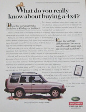 1997 Land Rover Discovery Vintage Silver Buying Original Print Ad