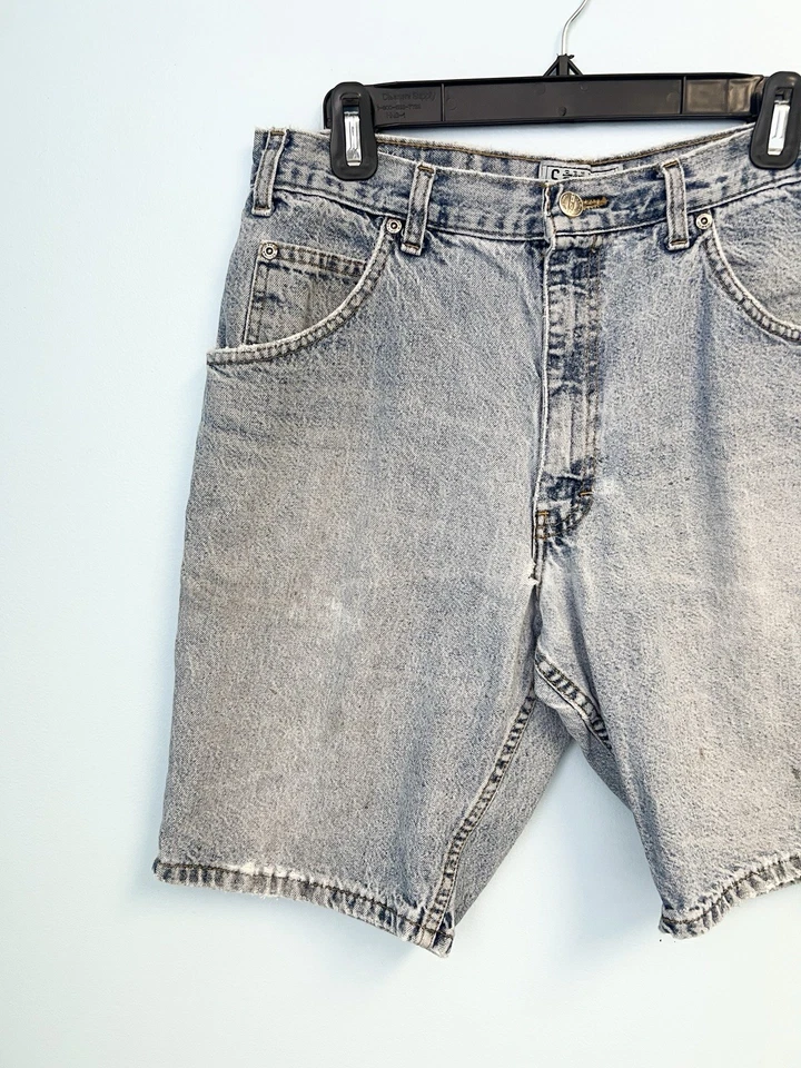 Pantalones Cortos Denim Sonoma Vintage Años 90 Talla 32 Lavado Claro Desteñido Usado Hechos en EE. UU. Foto 4 de 4