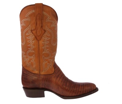 Bottes De Cowboy Homme Exotiques En Lézard Teju, Taille US 8.5 (neuves, Mexique)