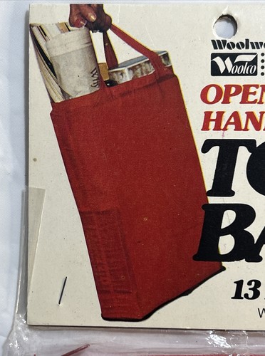 Tote Bag Vintage Red Woolworth X2 - Picture 6 of 6