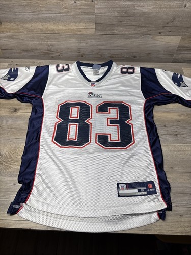 Mens S Reebok NFL On Field New England Patriots Wes Welker #83 White Jersey