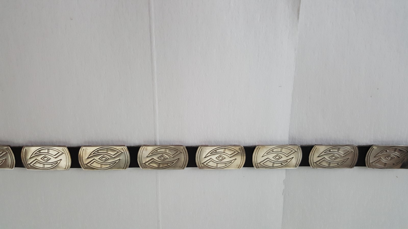 MINT: ARTISAN STERLING SILVER AND LEATHER NATIVE AMERICA CONCHA BELT, MINT image 7