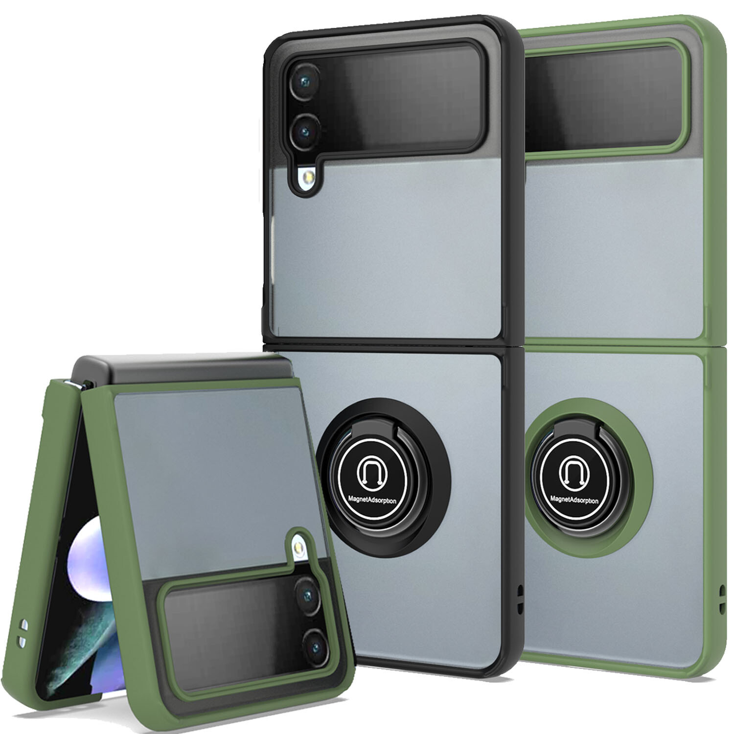 Coveron Phone Cover For Samsung Galaxy Z Flip 4 Flip4 Iv Ring Case Clear Rugged Ebay