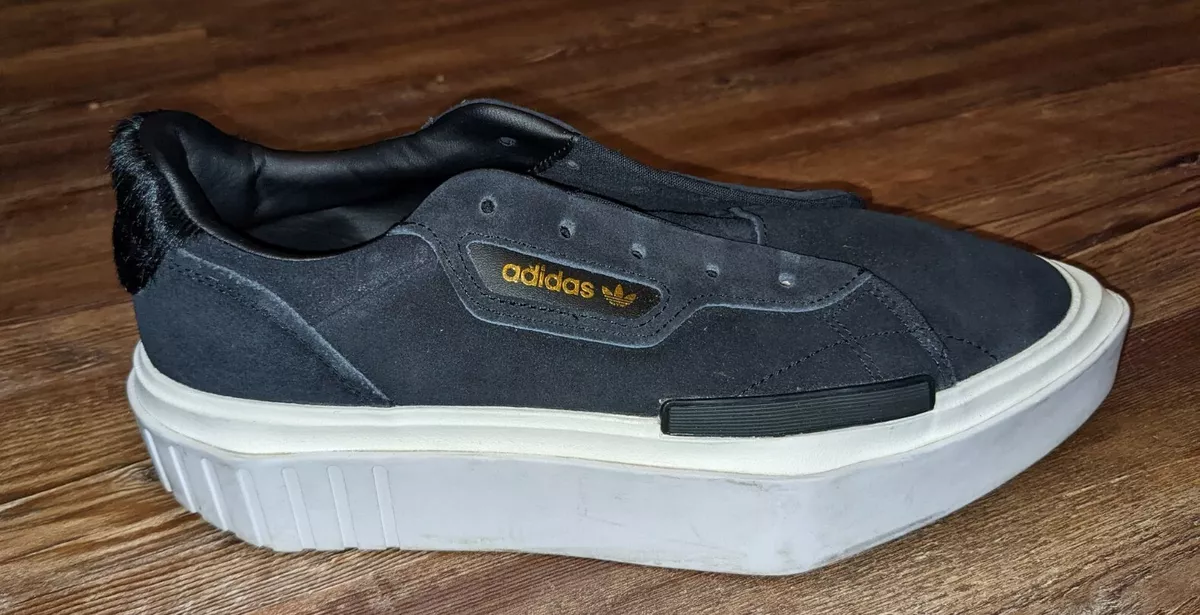 Adidas Originals Hypersleek black suede platform sneakers mens