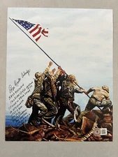 Ron Scharfe autographed signed 8x10 photo Beckett BAS COA Iwo Jima MOH USA Rare