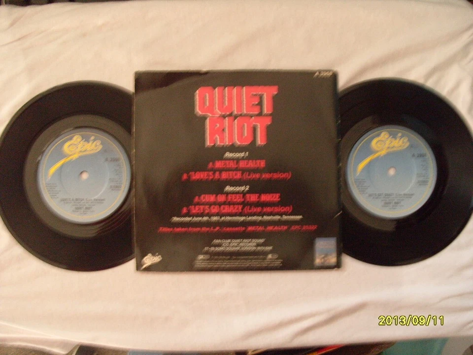 QUIET RIOT METAL HEALTH EPIC/PASHA RECORDS UK 2x7" VINYL SINGLES in P/G/SLEEVE - Image 2 of 3