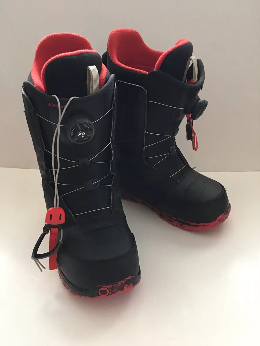 MENS BURTON HIGHLINE BOA IMPRINT 1 SNOWBOARD BOOTS BLACK/RED Sz ...