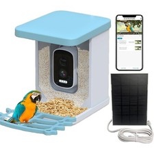 Smart Bird Feeder with Camera, Birdfeeder Outdoors Solar Powered, AI Identify