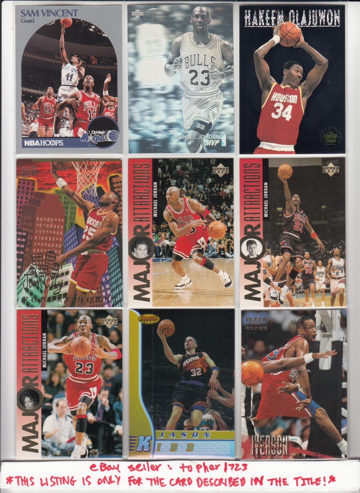 1995-96 Upper Deck Major Attractions MICHAEL JORDAN/QUEEN LATIFAH #341 Bulls