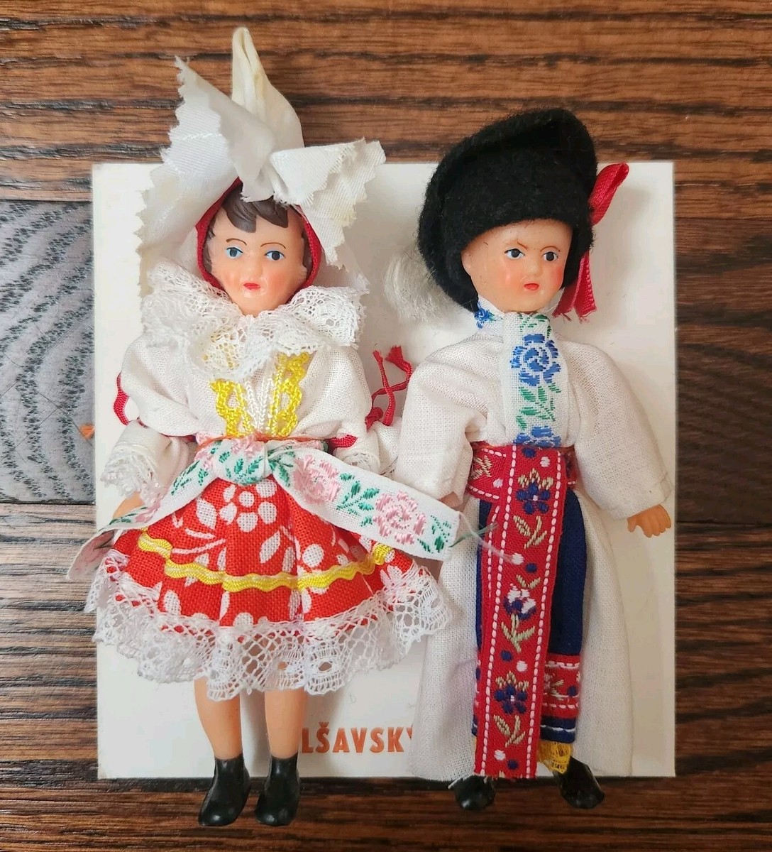 NEW Vintage Czech Olsavsky Par Dolls Lidova Tvorba Uh. Brod 2 Sets