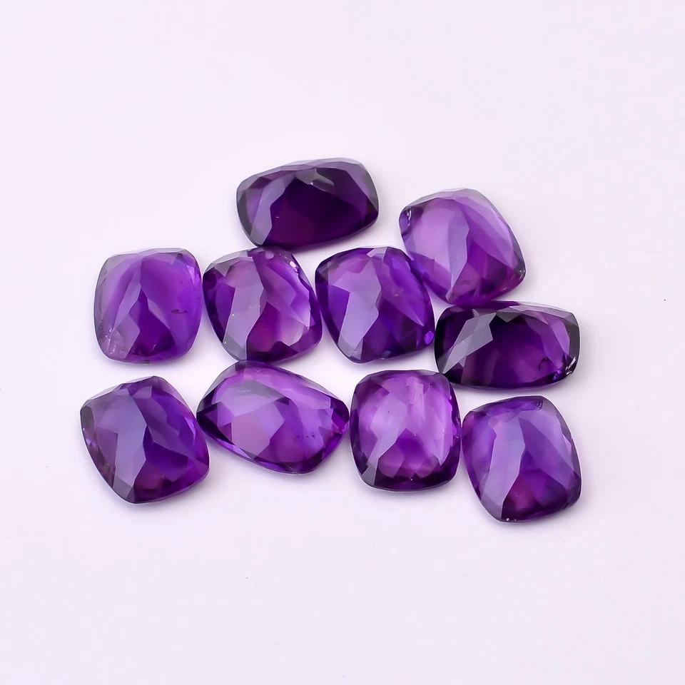 Cojín rectangular amatista natural corte facetado piedras preciosas lote piedra calidad AAA Foto 2 de 4