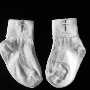 white christening socks