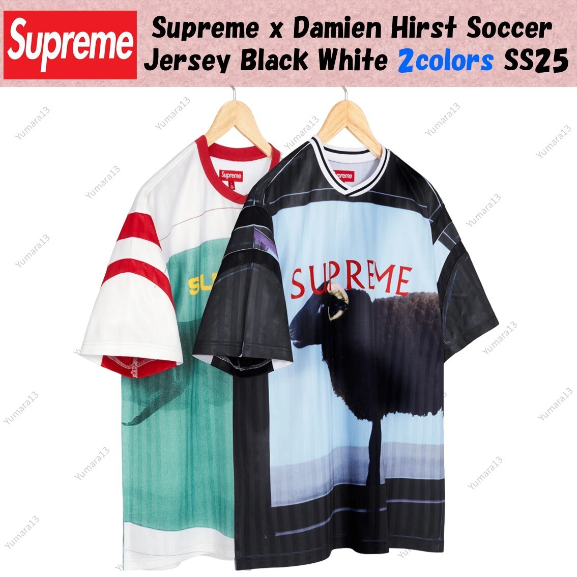 Supreme x Damien Hirst Soccer Jersey Black White 2colors SS25 | eBay