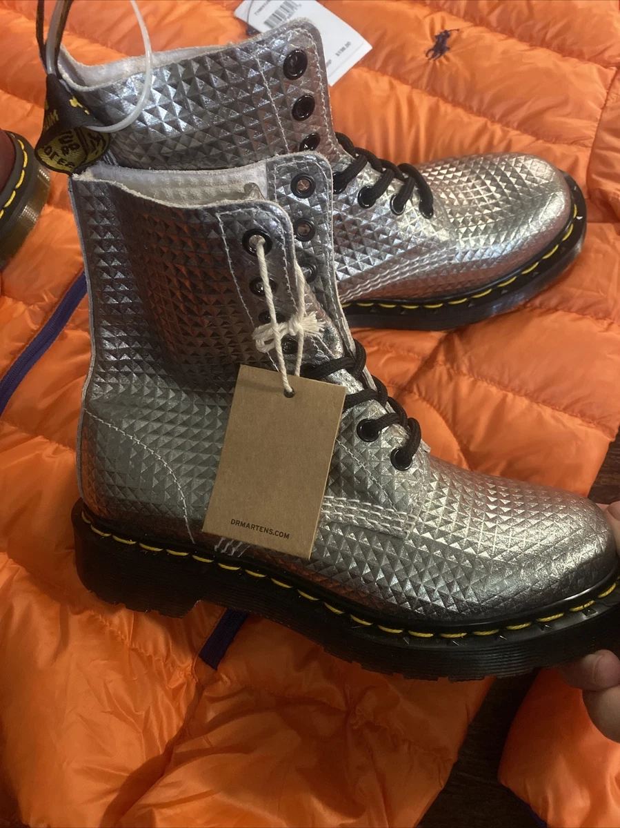 Dr. Martens Jadon Silver Stud Embossed Platform Boots Ladies Size 5 Uk 3