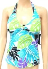 SWIM TOP Swimming BLUE Tankini HALTER NECK Padded Cups JANTZEN Swimwear | 10 12