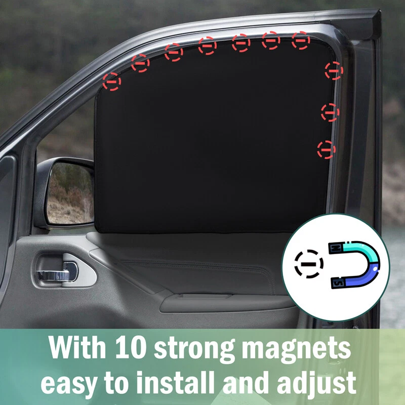 Juego de 4 protectores UV cortinas de privacidad oscurecimiento para ventana lateral magnética para automóvil Foto 3 de 4