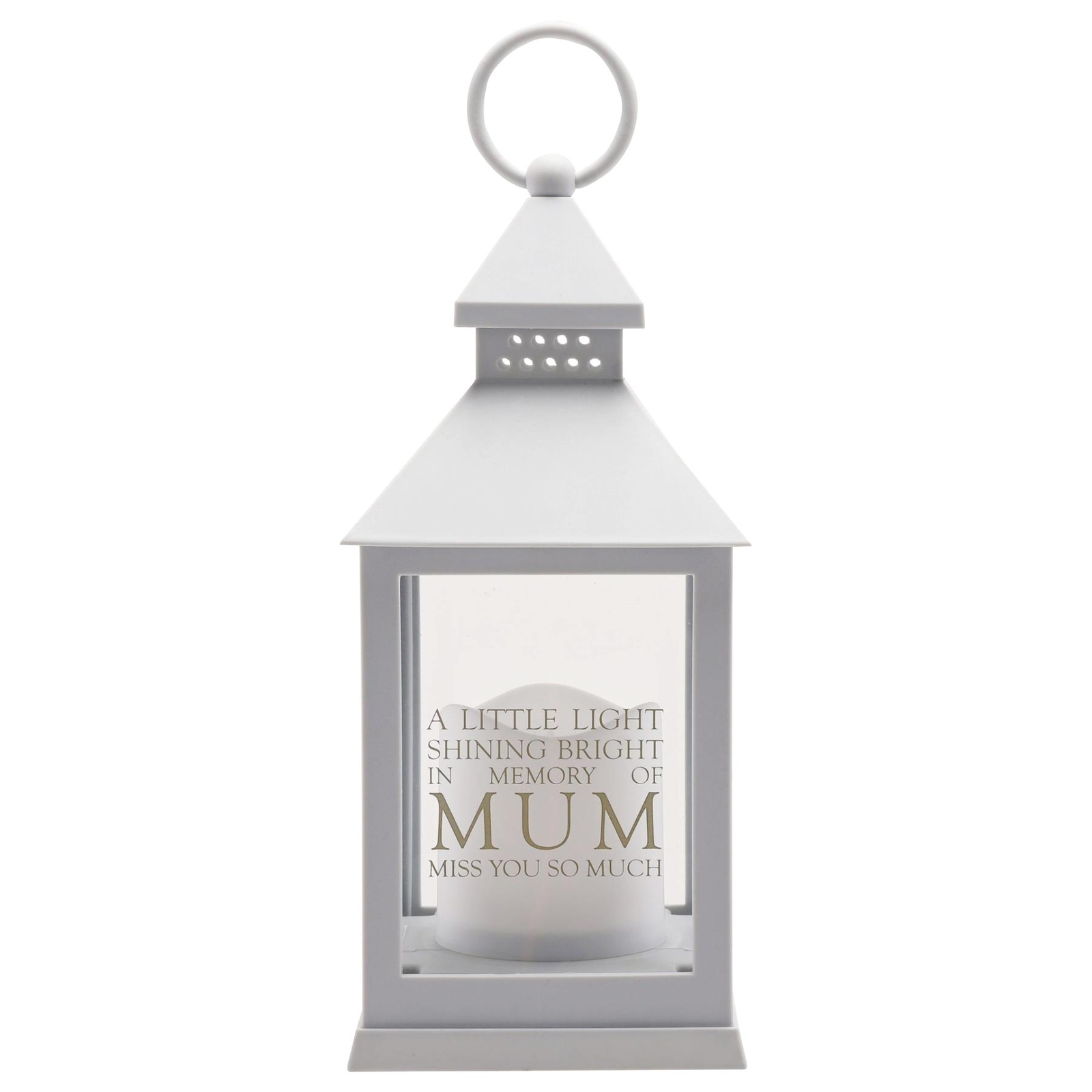 B&Q - Gifts In Memory Of Mum Memorial LanternGrey Hammered Finish27.5 X 10.4 Cm - Image 6