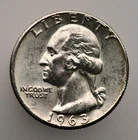 1963 Washington Quarter BU Brilliant Uncirculated 90% Silver .1808 Troy oz MX18