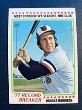 1978 Topps Baseball Brooks Robinson Baltimore Orioles Record Breaker Card #4