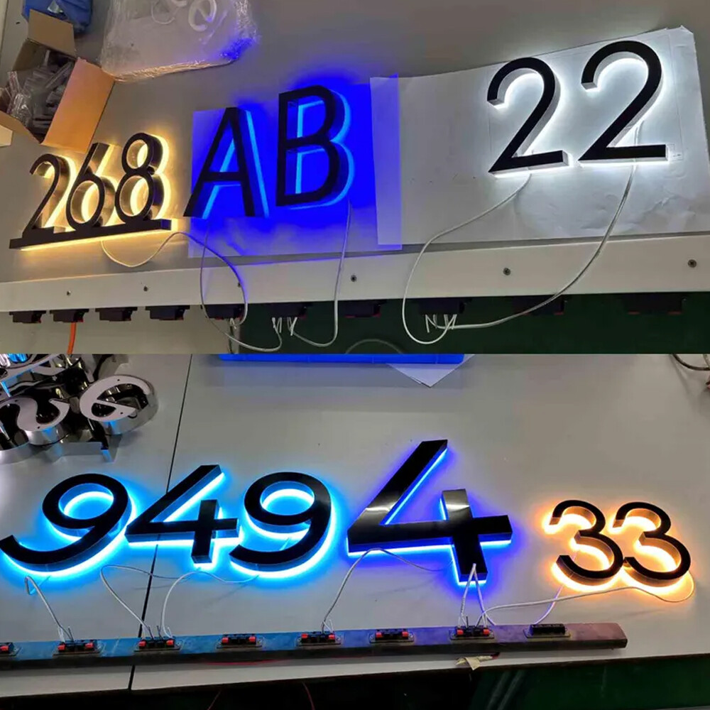 Custom Illuminated Address Number Sign Outdoor LED Backlit House Number