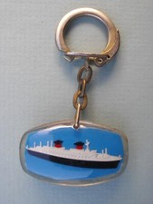 ancien Porte clé - Le France lubrifié par MOBIL - keychain vintage années 60