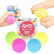 4PCS Squishy Stress Balls Fidget Toy Colorful Squeeze Stress Ball for Kids And A