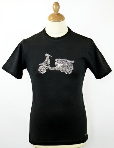 SALE! LAMBRETTA MOD RETRO JONI JAMES SCOOTER WORD ART T-SHIRT