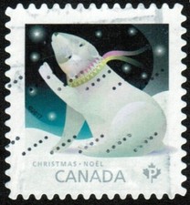 Canada sc#3047 Christmas Creatures 2017: Polar Bear, Unit from Booklet - Used