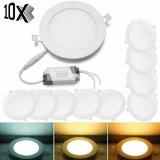 10 PCS - 9W 12W 15W 18W 24W LED Recessed Ceiling Panel Down Lights Lamp Fixtures